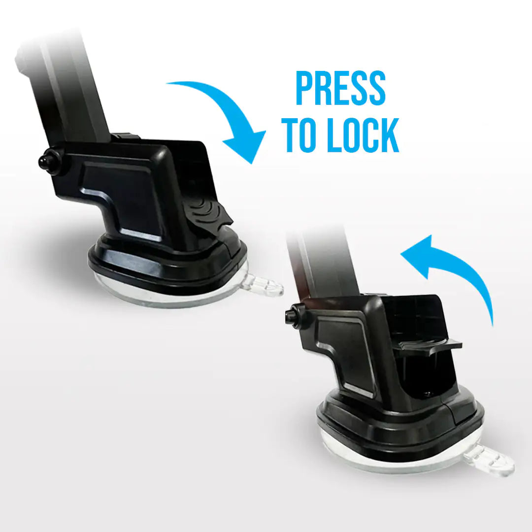 One-Touch Car Phone Mount – 360° Adjustable Holder for Dashboard & Windshield