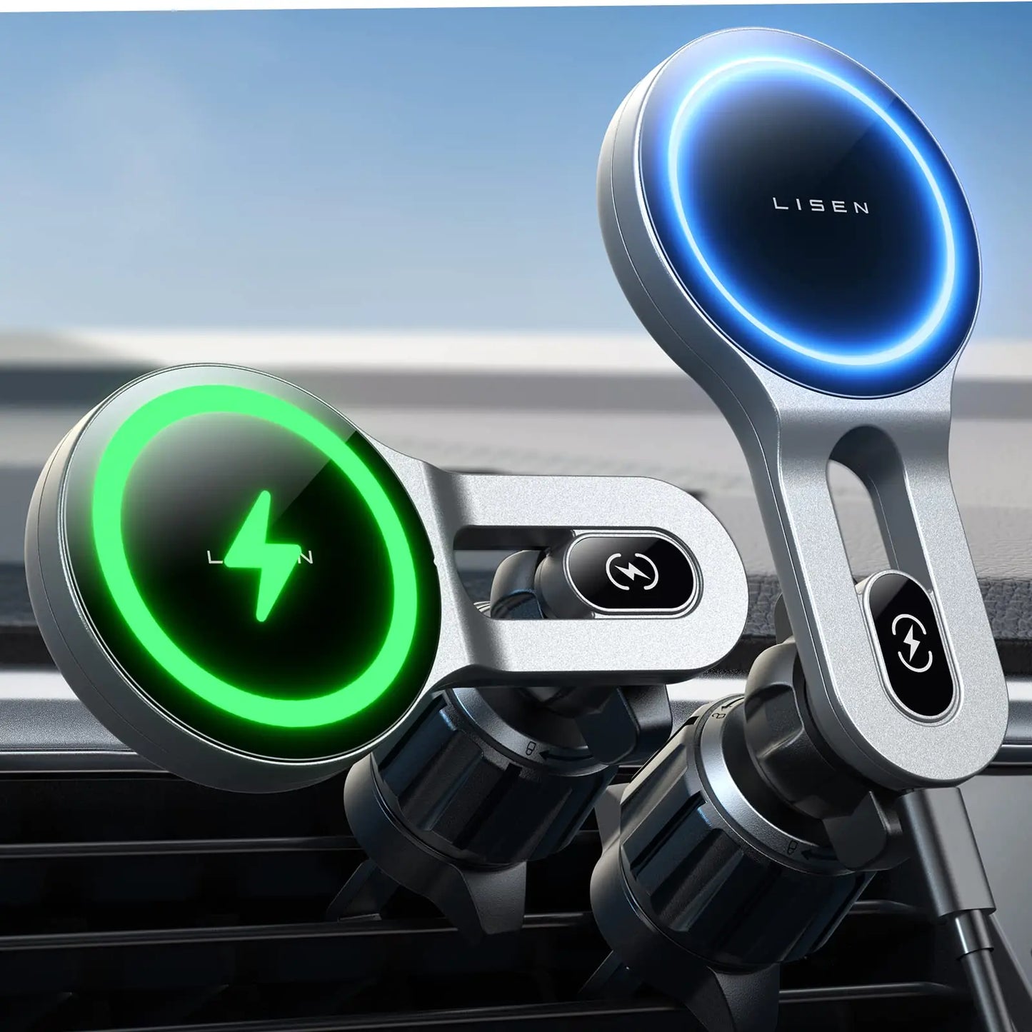 LISEN Magnetic 15W MagSafe Wireless Car Charger for iPhone 12-16, Vent Mount Qi2 certified