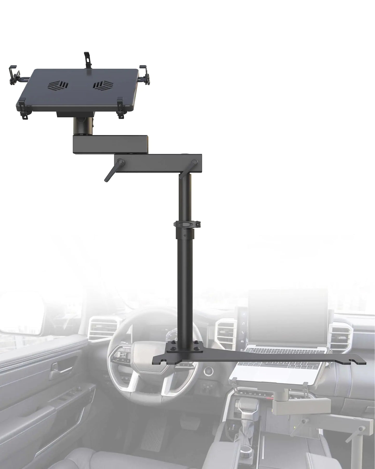 Laptop Truck Mount for Toyota Tundra/Ford Focus – No-Drill Heavy-Duty Stand with Cooling Fans