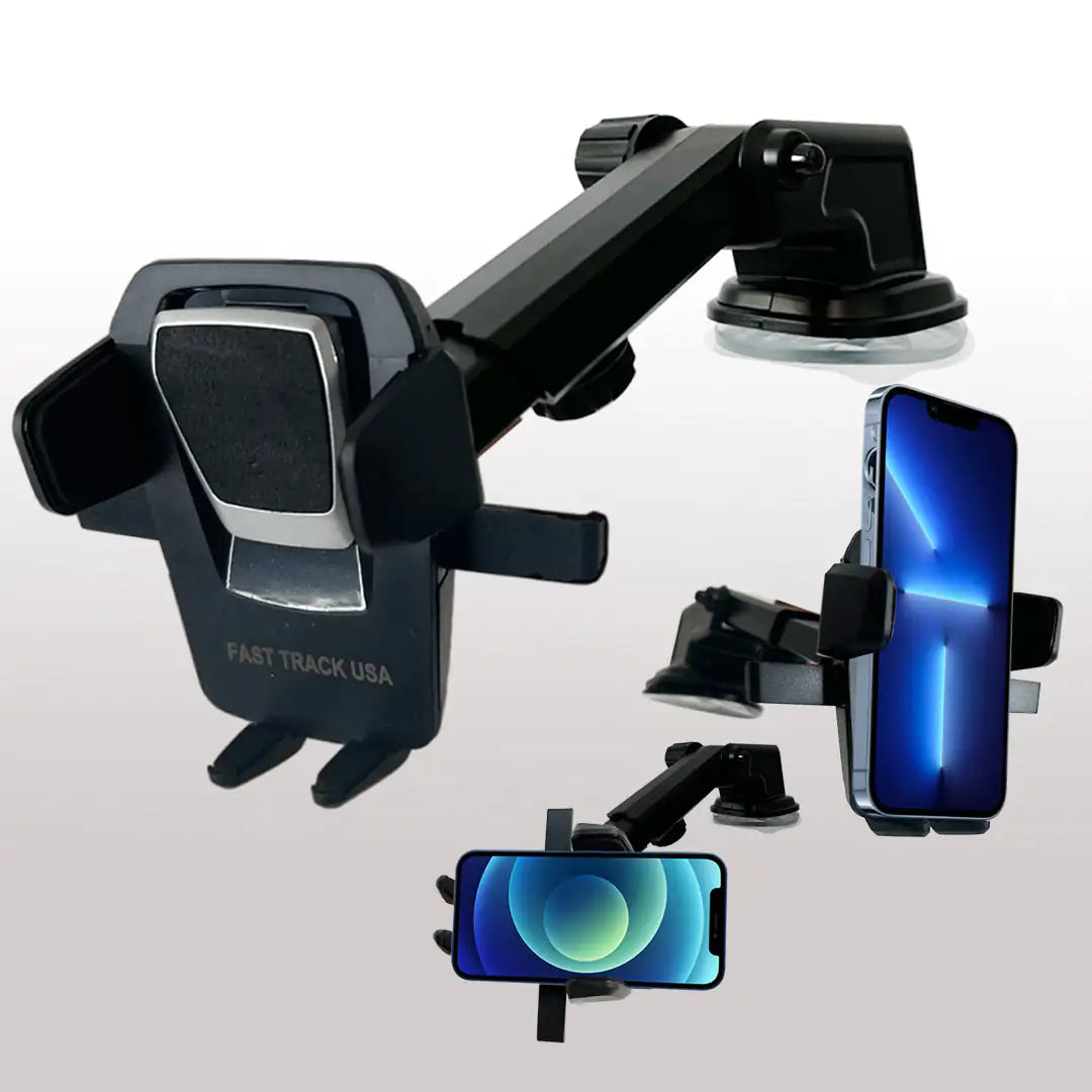One-Touch Car Phone Mount – 360° Adjustable Holder for Dashboard & Windshield