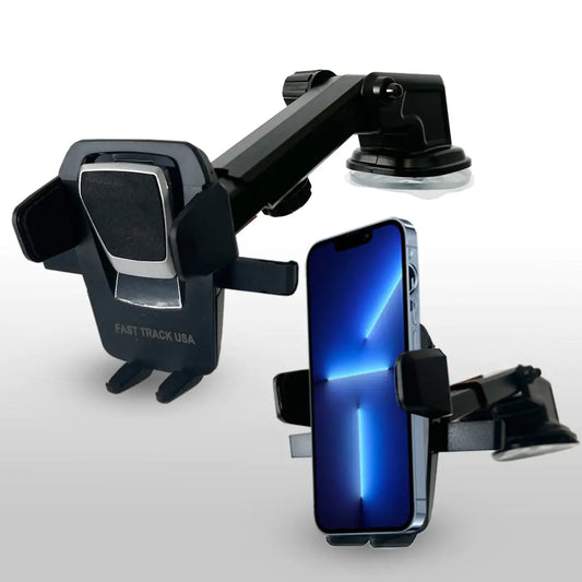 One-Touch Car Phone Mount – 360° Adjustable Holder for Dashboard & Windshield