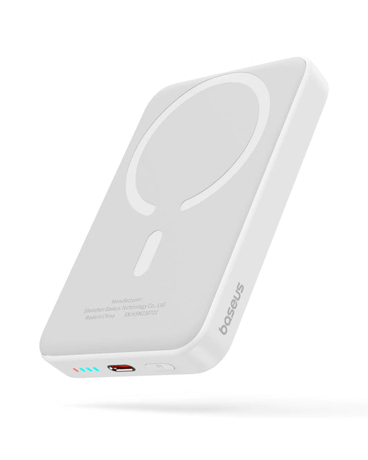 Baseus für MagSafe Tragbares Ladegerät, 10000 mAh, kabellose magnetische Powerbank mit Typ-C-Kabel, 20 W PD-Ladefunktion, schlanker Telefon-Akkupack für iPhone 16/16 Pro/16 Pro Max, iPhone 15/14/13/12-Serie