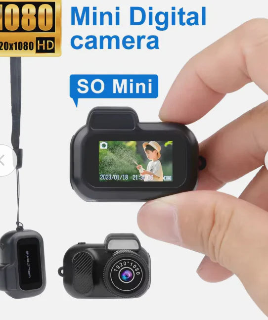 Retro-Mini-Kamera mit Bildschirm für den Innen- und Außenbereich, 1080p HD, tragbar, sehr kleine Kamera, Videounterstützung, Urlaubsgeschenke