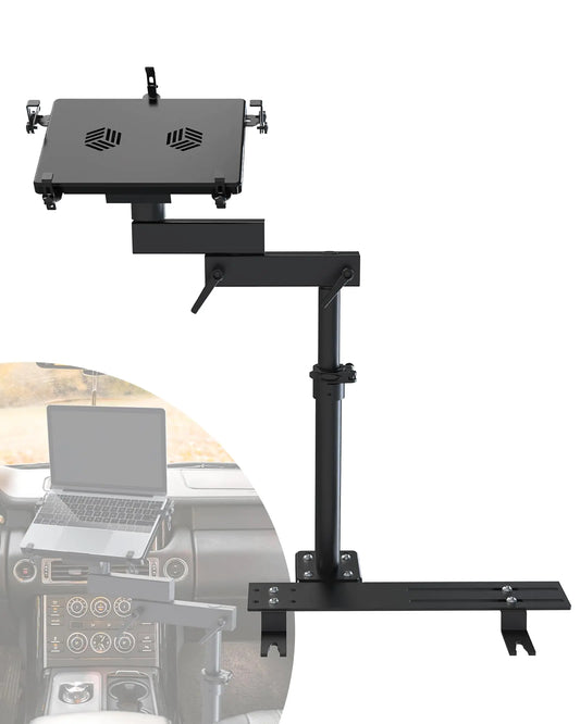 Heavy-Duty Laptop Car Mount – Universal Vehicle Stand with Cooling Fans (9-17")