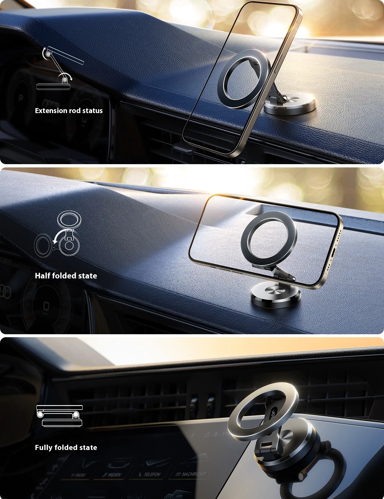 MagSafe Car Mount – 20 N55 Magnet Holder for iPhone (360° Rotation)